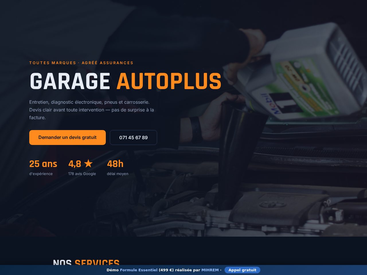 Aperçu du site Garage AutoPlus